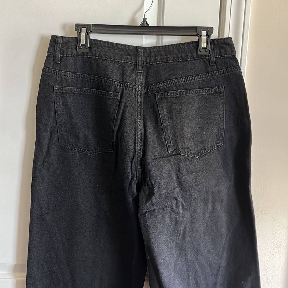 Cider Middle Waist Pocket Wide Leg BLACK Jeans - Picture 7 of 9